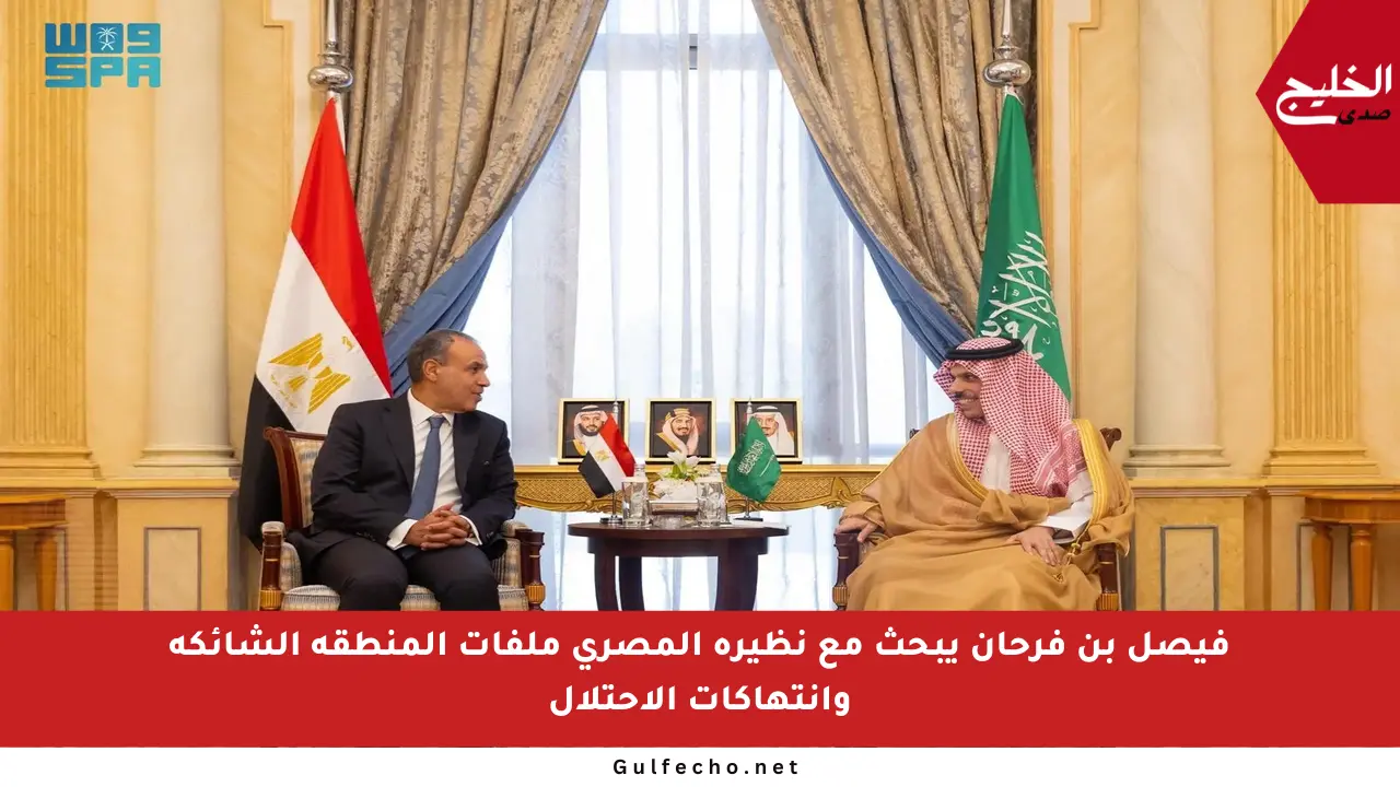 فيصل بن فرحان يبحث مع نظيره المصري ملفات المنطقة الشائكة وانتهاكات الاحتلال